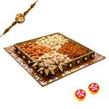 Dry Fruits in Designed Tray with Rakhi 