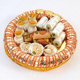 Gorgeous Round Shaped Thali With Sweets 