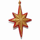 Golden Christmas Star with red border 