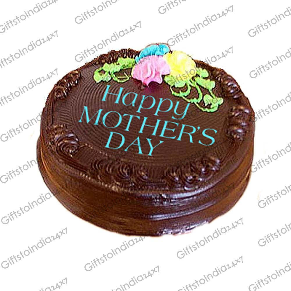 Mother's Day Dark Chocolate Cake 1 kg. Send Normal Cakes Cakes for Mom to india.