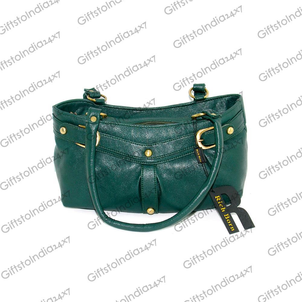 bottle green purse