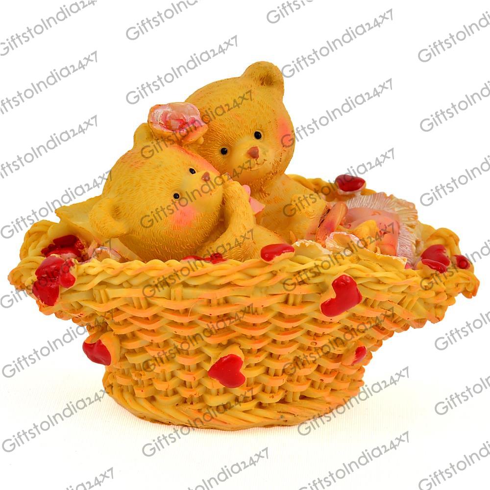 teddy in basket