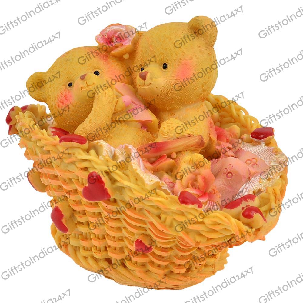 teddy in basket