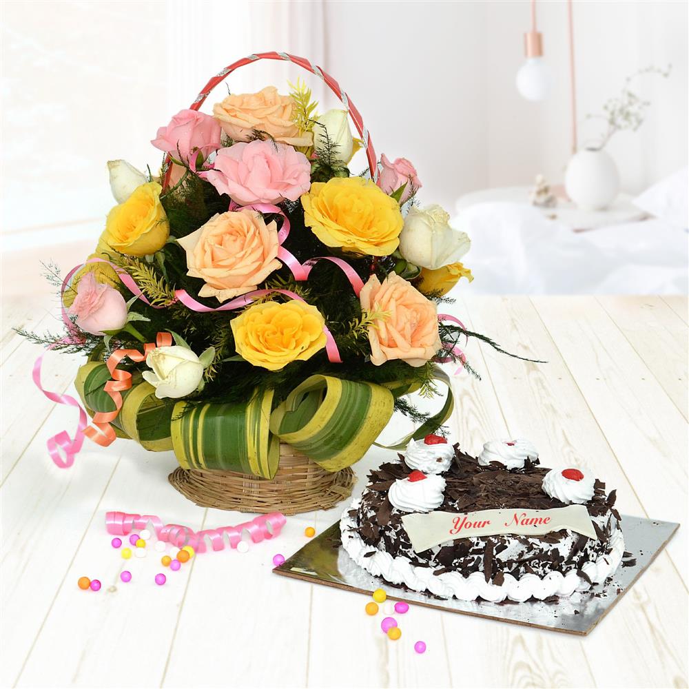 Marvellous Hamper of Cake and Flowers, Wedding Gifts