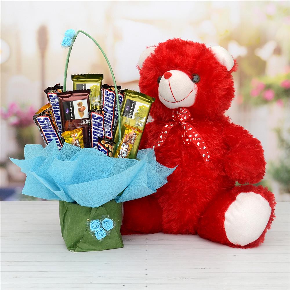 flowers chocolate and teddy bear delivery