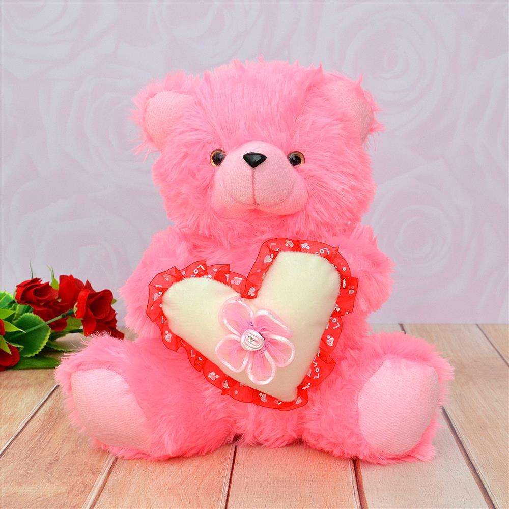 Pink Teddy With Heart