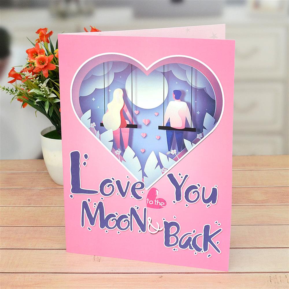 Love You To The Moon Card Valentine Personalized