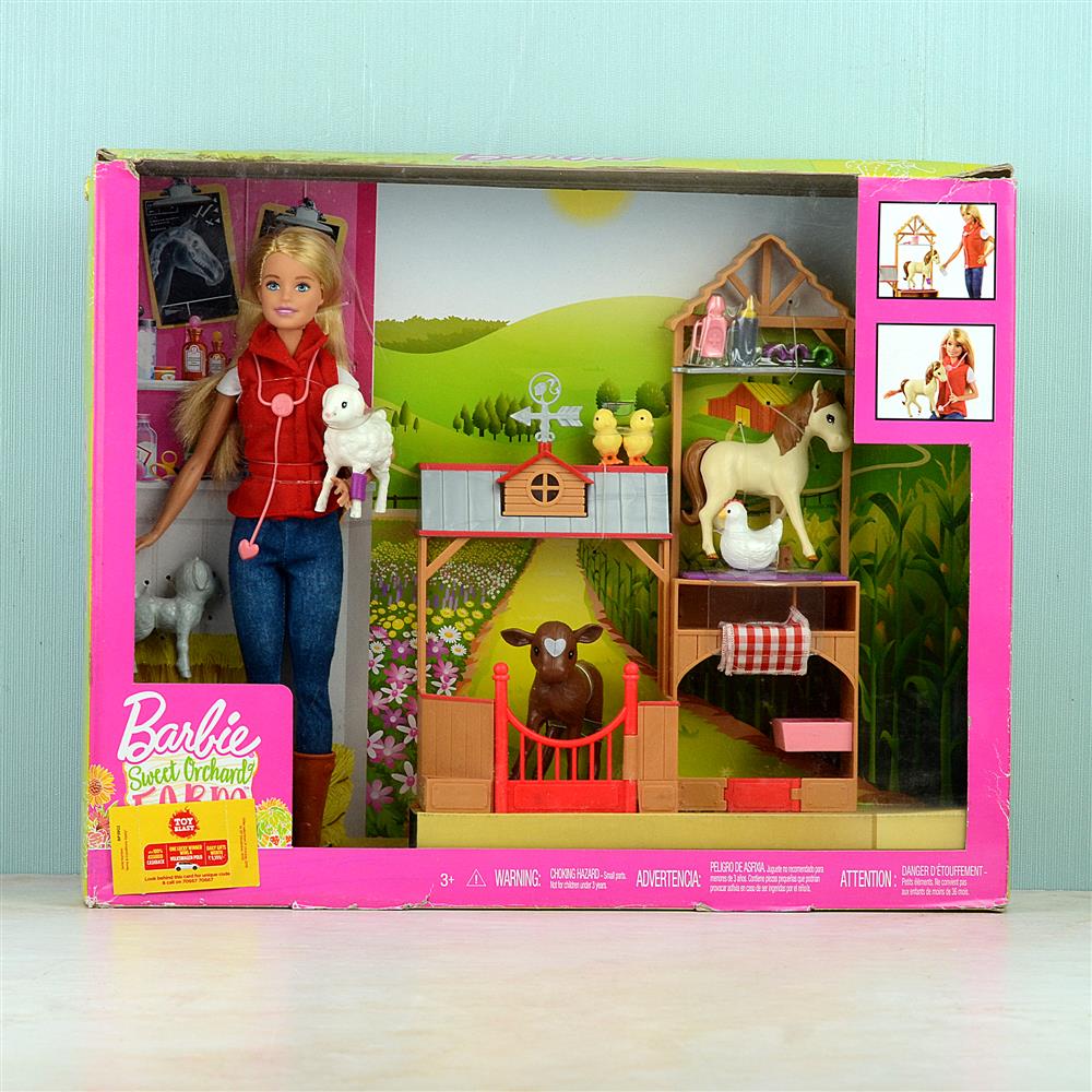 barbie sweet orchard farm barn playset