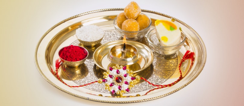 rakhi thali with diya